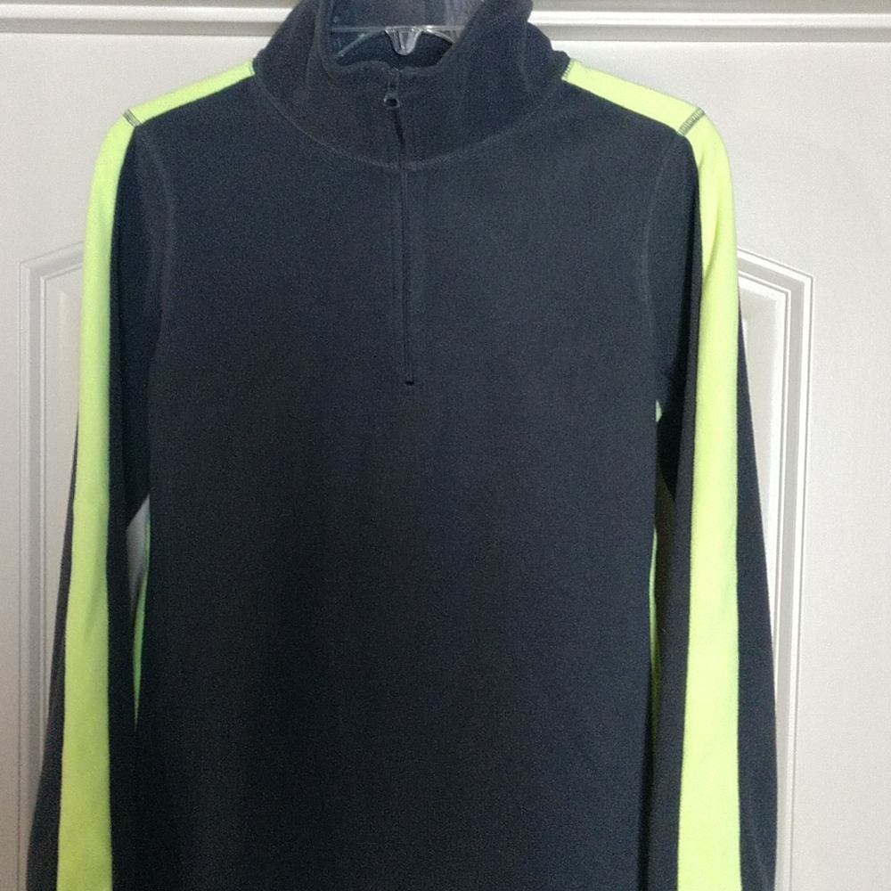 Fleece Pullover. Size small. Old Navy mock turtleneck gray and green. - Picture 1 of 7